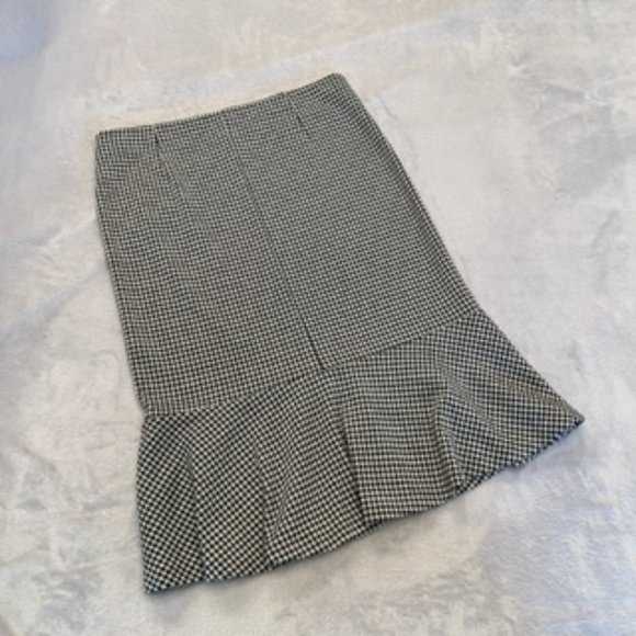Attyre Women's Houndstooth Skirt 6 Black White - Picture 10 of 12